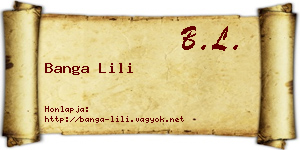 Banga Lili névjegykártya